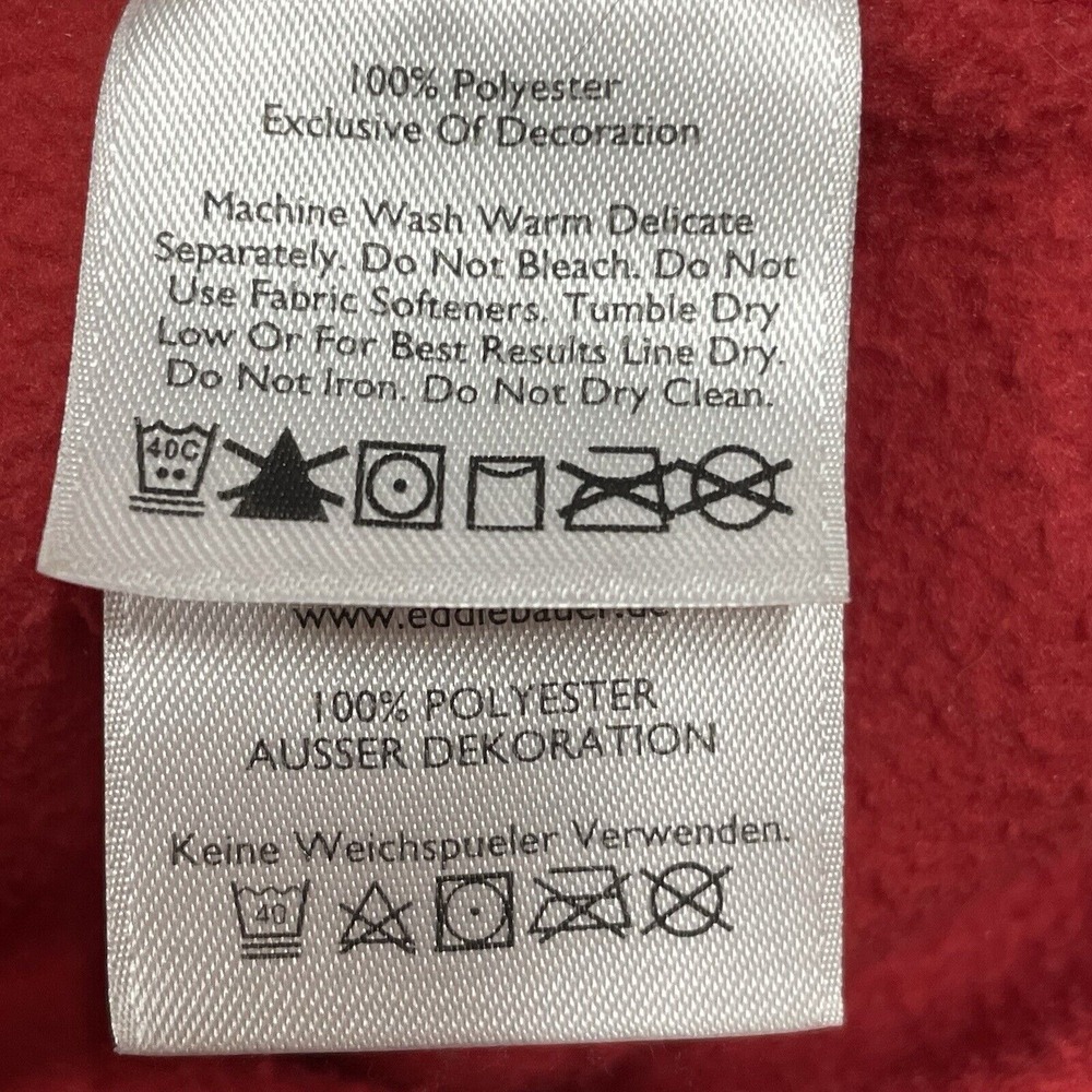 Eddie Bauer Womens S Polar Fleece Sweatshirt Red Pullover 1/4 Zip Long Sleeve - Picture 6 of 10